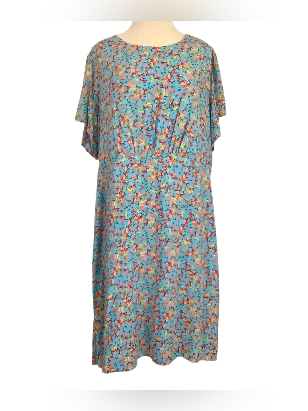Loft Blue Floral Short Sleeve Women's Dress